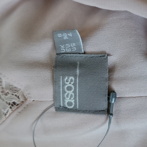 ASOS Pink Lace Sweetheart Midi Dress Size 4 - Picture 3 of 7